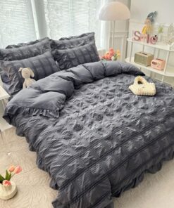 Lenjerie de pat Bumbac,Creponata,6 piese,JOJO Home