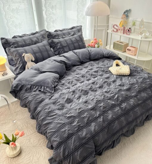 Lenjerie de pat Bumbac,Creponata,6 piese,JOJO Home