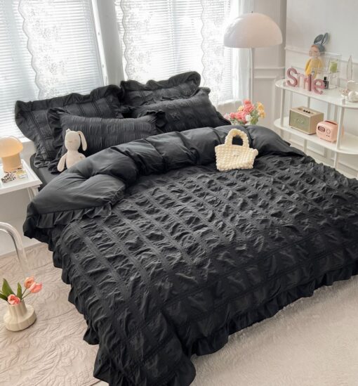 Lenjerie de pat Bumbac,Creponata,6 piese,JOJO Home