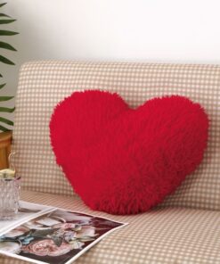 Perna Decorativa Pufoasa, Microfibra Plusata, Model Inima,JOJO Home