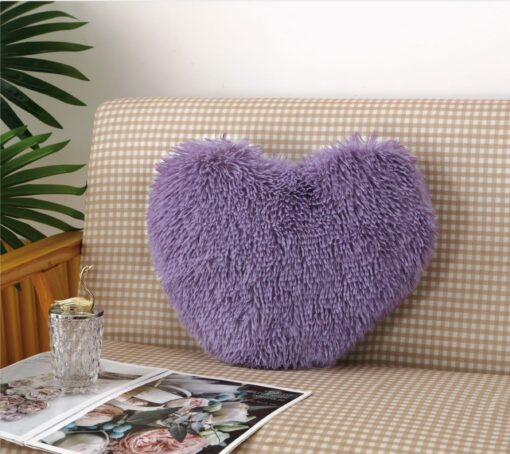 Perna Decorativa Pufoasa, Microfibra Plusata, Model Inima,JOJO Home