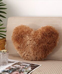 Perna Decorativa Pufoasa, Microfibra Plusata, Model Inima,JOJO Home