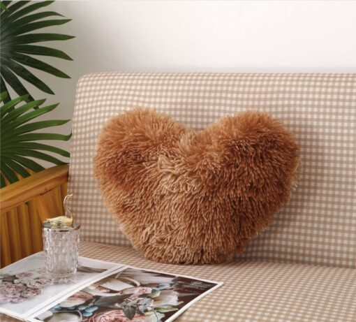 Perna Decorativa Pufoasa, Microfibra Plusata, Model Inima,JOJO Home