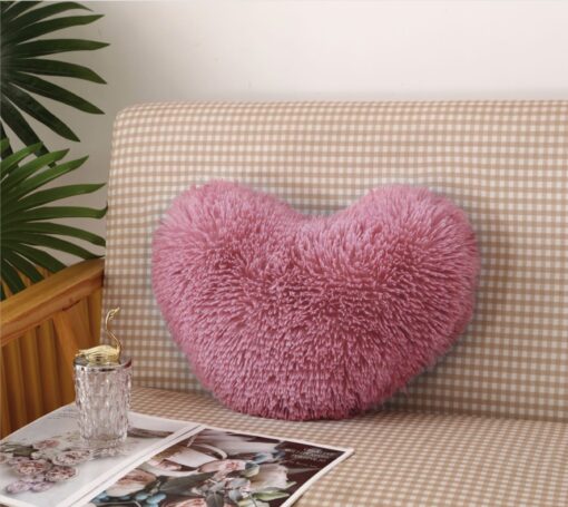 Perna Decorativa Pufoasa, Microfibra Plusata, Model Inima,JOJO Home