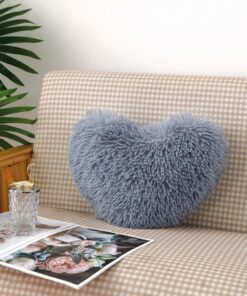 Perna Decorativa Pufoasa, Microfibra Plusata, Model Inima,JOJO Home