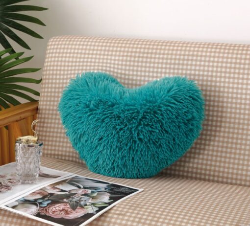 Perna Decorativa Pufoasa, Microfibra Plusata, Model Inima,JOJO Home