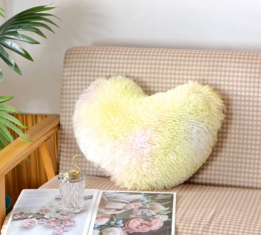 Perna Decorativa Pufoasa, Microfibra Plusata, Model Inima,JOJO Home