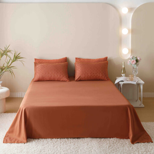 Lenjerie pat dublu, JACQUARD FINETAT, 6 piese,Maro,JOJO Home - imagine 7