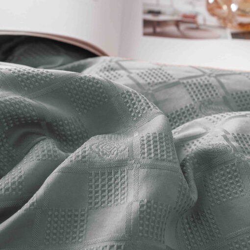 Lenjerie pat dublu, JACQUARD FINETAT, 6 piese,Gri deschis,JOJO Home - imagine 6