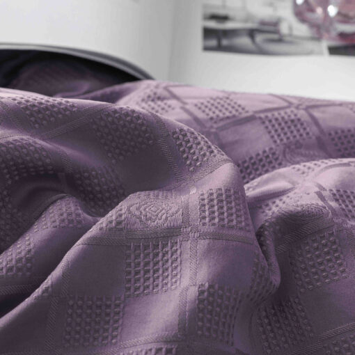 Lenjerie pat dublu, JACQUARD FINETAT, 6 piese,Mov,JOJO Home - imagine 4