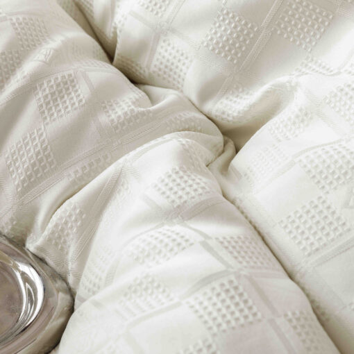 Lenjerie pat dublu, JACQUARD FINETAT, 6 piese,Crem,JOJO Home - imagine 7