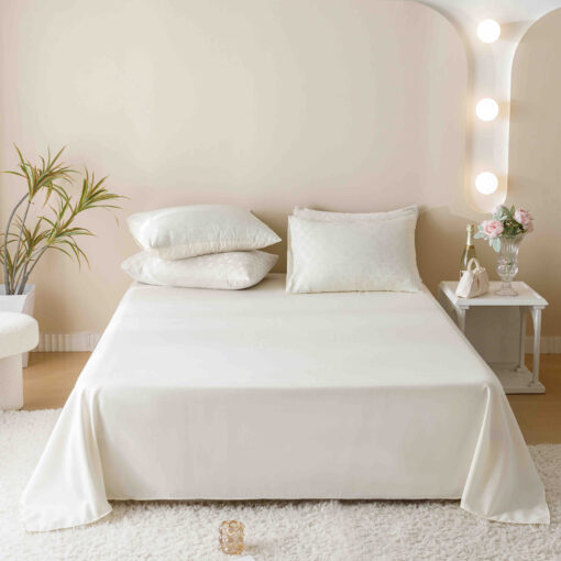 Lenjerie pat dublu, JACQUARD FINETAT, 6 piese,Crem,JOJO Home - imagine 8