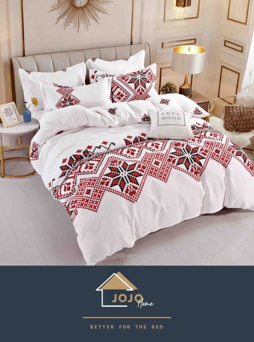 Lenjerie de pat Bumbac Finet 6 piese,Motiv Traditional,JOJO Home