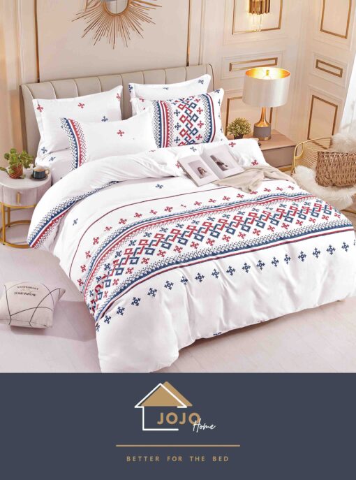 Lenjerie de pat Bumbac Finet 6 piese,Motiv Traditional,JOJO Home