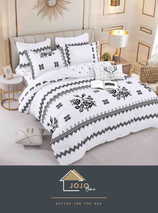Lenjerie de pat Bumbac Finet 6 piese,Motiv Traditional,JOJO Home