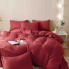 Lenjerie pat dublu, JACQUARD FINETAT, 6 piese,Rosu,JOJO Home