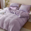 Lenjerie pat dublu, JACQUARD FINETAT, 6 piese,Lila,JOJO Home