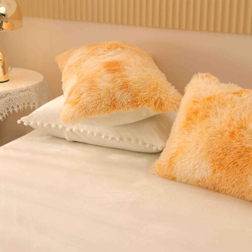 Lenjerie Cocolino Fluffy cu Ciucuri Super Pufoasa, 6 Piese, Galben Multicolor, JOJO Home - imagine 5