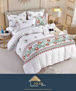 Lenjerie de pat Finet 4 piese, 1 Persoana,Motive Traditionale,JOJO Home