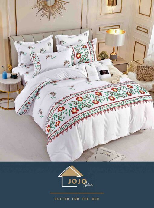 Lenjerie de pat Finet 4 piese, 1 Persoana,Motive Traditionale,JOJO Home