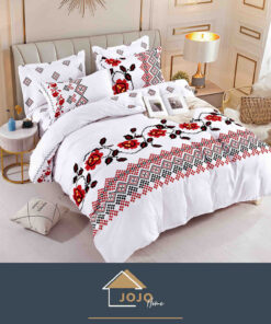 Lenjerie de pat Finet 4 piese, 1 Persoana,Motive Traditionale,JOJO Home
