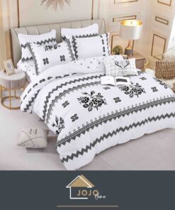 Lenjerie de pat Finet 4 piese, 1 Persoana,Motive Traditionale,JOJO Home