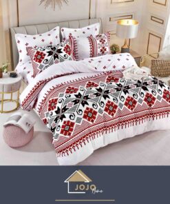 Lenjerie de pat Finet 4 piese, 1 Persoana,Motive Traditionale,JOJO Home