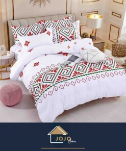Lenjerie de pat Finet 4 piese, 1 Persoana,Motive Traditionale,JOJO Home
