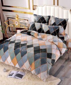 Set Lenjerie Pufoasa Cocolino, 6 Piese, Pat 2 Persoane,Romburi,JOJO Home
