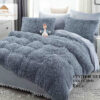 Lenjerie Cocolino Fluffy cu Ciucuri Super Pufoasa, 6 Piese, Gri, JOJO Home