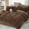 Lenjerie Cocolino Fluffy cu Ciucuri Super Pufoasa, 6 Piese, Maro, JOJO Home