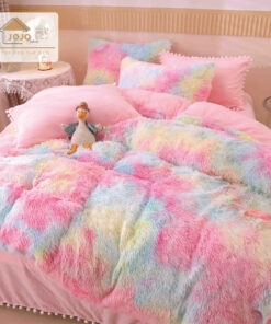 Lenjerie Cocolino Fluffy cu Ciucuri Super Pufoasa, 6 Piese, Multicolor, JOJO Home