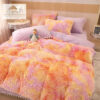 Lenjerie Cocolino Fluffy cu Ciucuri Super Pufoasa, 6 Piese, Portocaliu Multicolor, JOJO Home