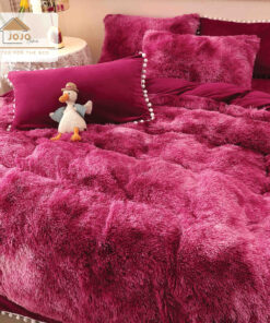 Lenjerie Cocolino Fluffy cu Ciucuri Super Pufoasa, 6 Piese, Grena Multicolor, JOJO Home