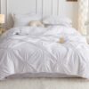 Lenjerie pat dublu, BUMBAC Soft Touch, 6 piese, cu INIMI BRODATE, JOJO Home, Alb