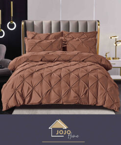 Set Lenjerie Premium, Model cu Pliuri, Bumbac 100%, 6 Piese, Pat 2 Persoane,JOJO Home
