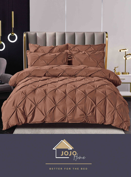 Set Lenjerie Premium, Model cu Pliuri, Bumbac 100%, 6 Piese, Pat 2 Persoane,JOJO Home