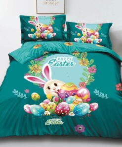 Lenjerie de Paste,Pentru pat dublu,Bumbac Finet,4 piese,Turquoise