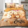 Lenjerie de Paste,Pentru pat dublu,Bumbac Finet,4 piese,Auriu