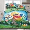 Lenjerie de Paste,Pentru pat dublu,Bumbac Finet,4 piese,Albastru-Multicolor