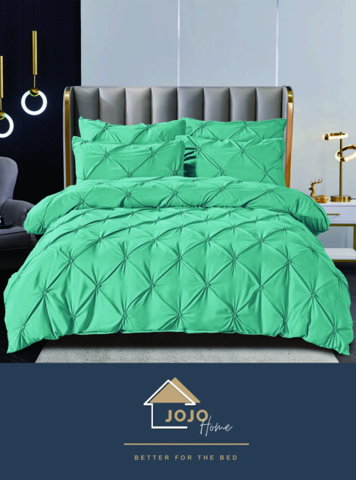 Set Lenjerie Premium, Model cu Pliuri, Bumbac 100%, 6 Piese, Pat 2 Persoane,JOJO Home