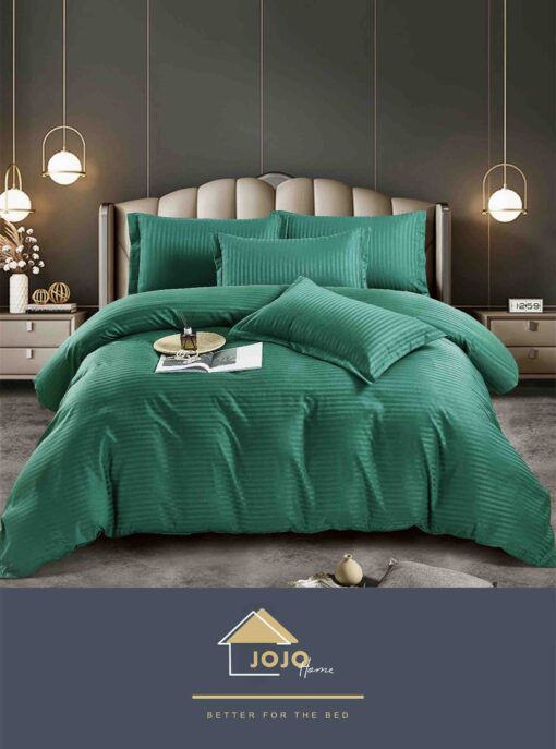 Lenjerie de pat Damasc Finetat,6 piese cu Elastic,JOJO Home