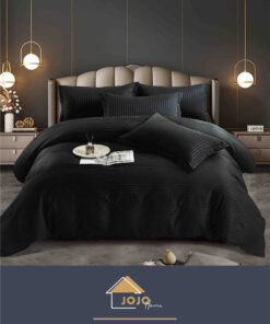 Lenjerie de pat Damasc Finetat,6 piese cu Elastic,JOJO Home