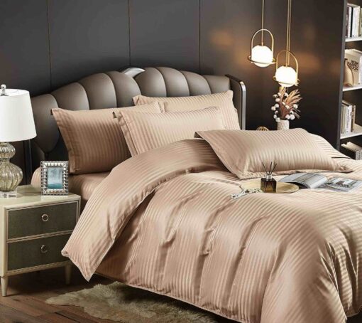 Lenjerie de pat Damasc Finetat,6 piese cu Elastic,JOJO Home - imagine 3