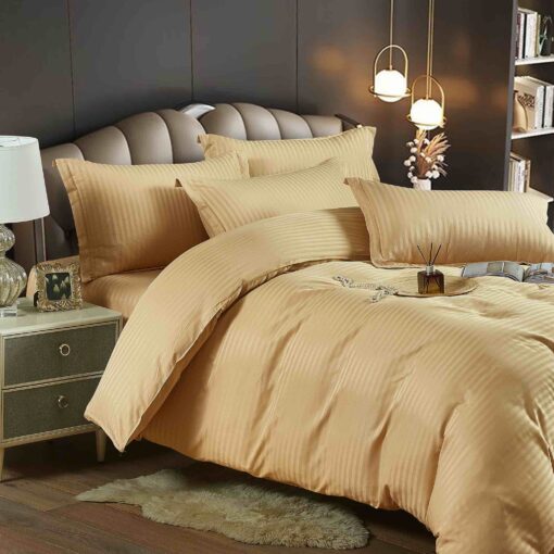 Lenjerie de pat Damasc Finetat,6 piese cu Elastic,JOJO Home - imagine 2