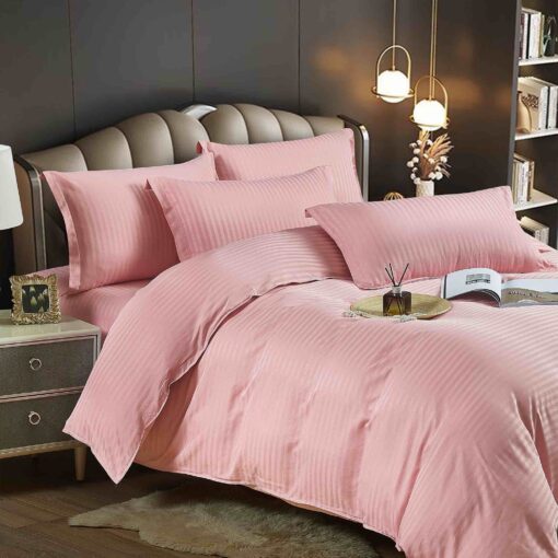 Lenjerie de pat Damasc Finetat,6 piese cu Elastic,JOJO Home - imagine 2