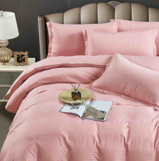 Lenjerie de pat Damasc Finetat,6 piese cu Elastic,JOJO Home - imagine 3
