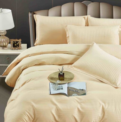 Lenjerie de pat Damasc Finetat,6 piese cu Elastic,JOJO Home - imagine 2