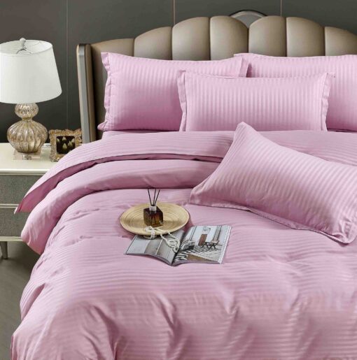 Lenjerie de pat Damasc Finetat,6 piese cu Elastic,JOJO Home - imagine 2