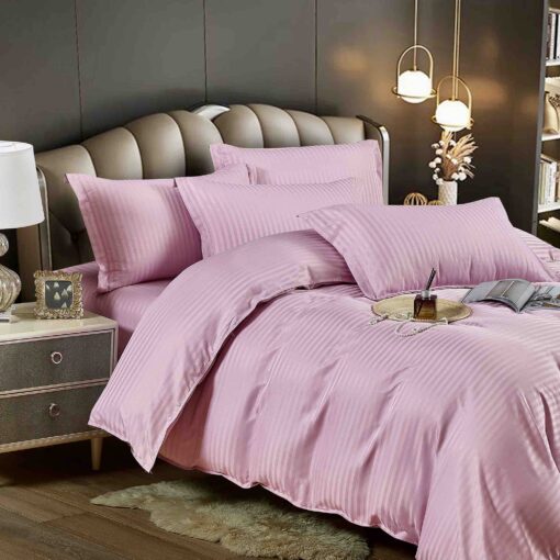 Lenjerie de pat Damasc Finetat,6 piese cu Elastic,JOJO Home - imagine 3